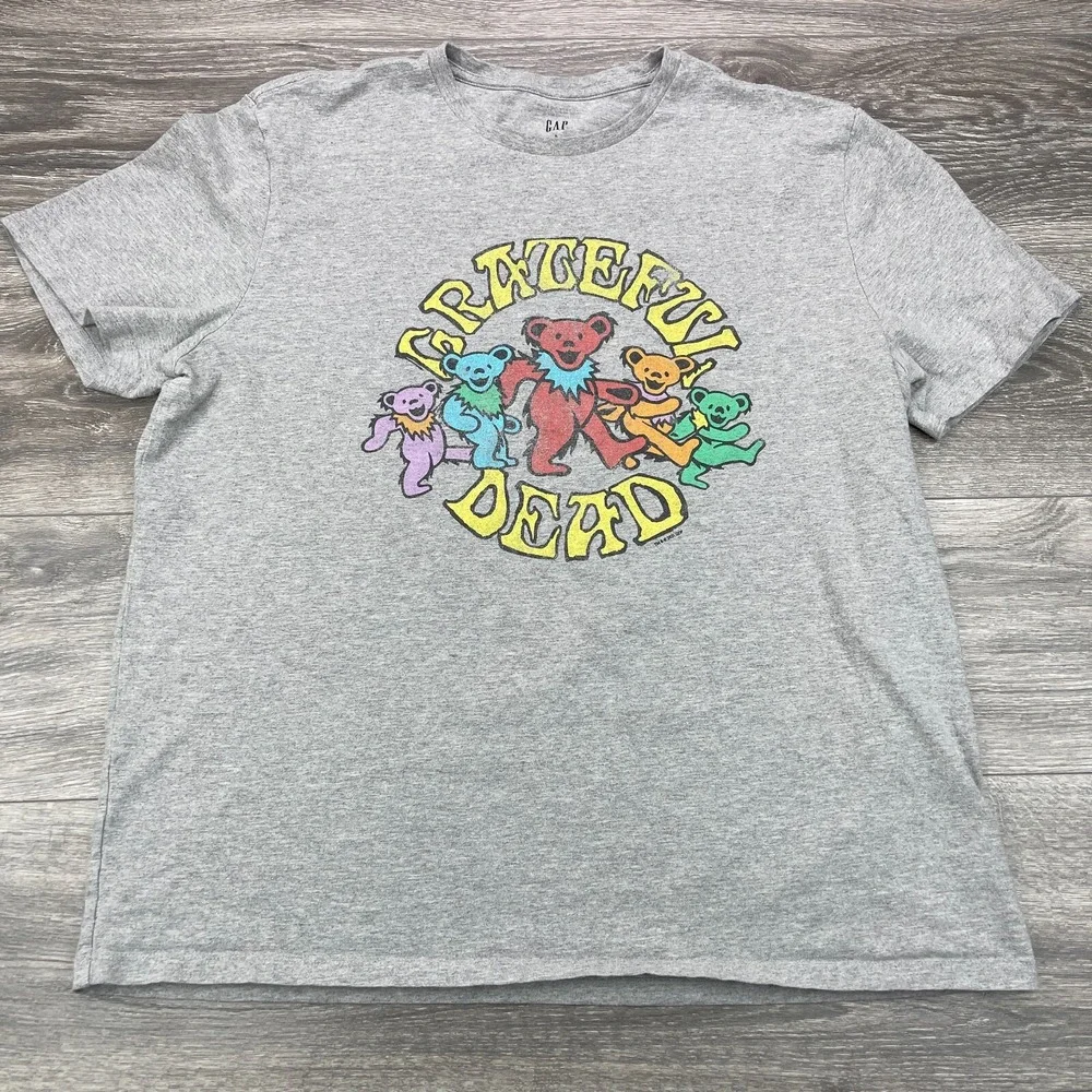 Grateful Dead x Gap T Shirt Mens XL Gray Dancing Bears Deadheads Band Tee Adult